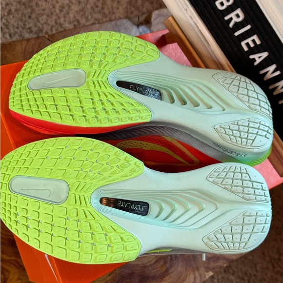 Nike Women’s Zoom Fly 6 Bright Orange and Neon Yellow/Green Shoes - Picture 8 of 16